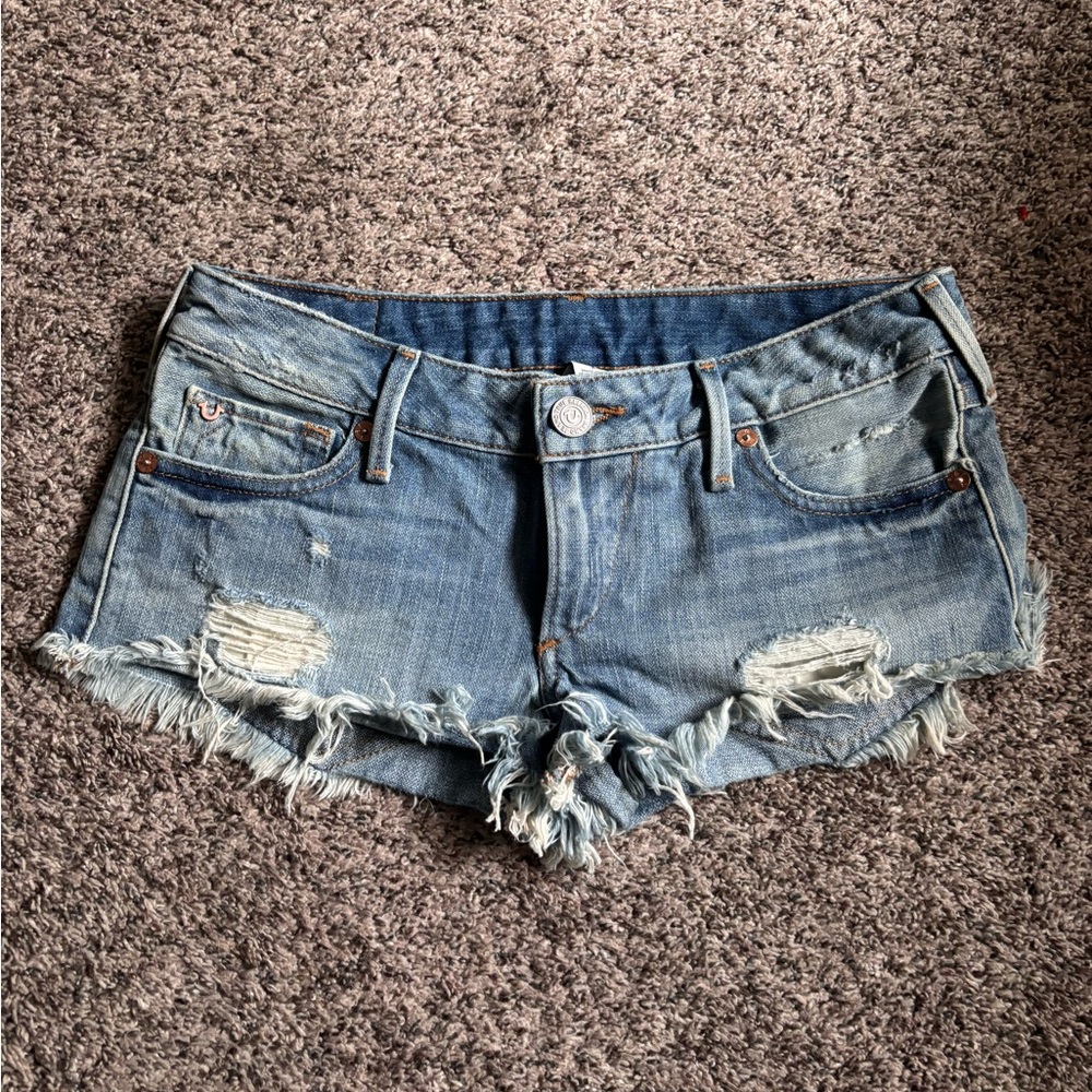 True Religion Distressed Jean Shorts size 25